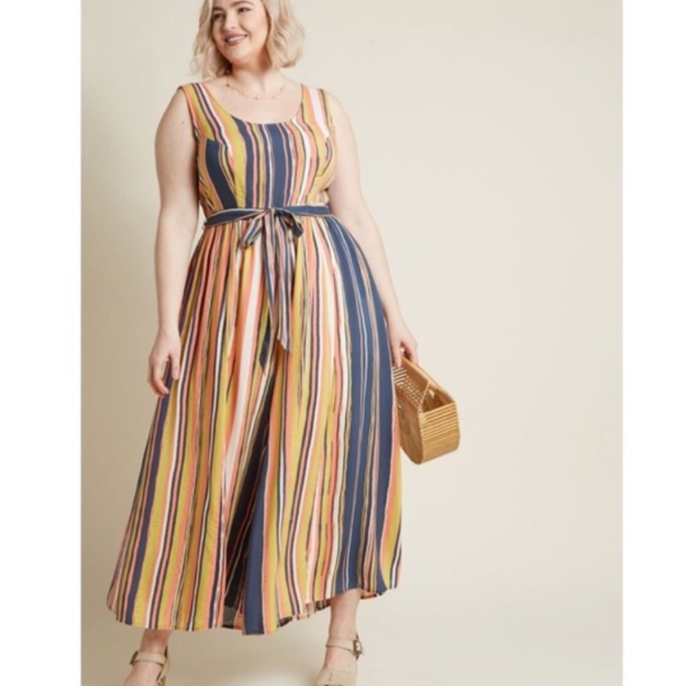 ModCloth striped sleeveless jumpsuit!